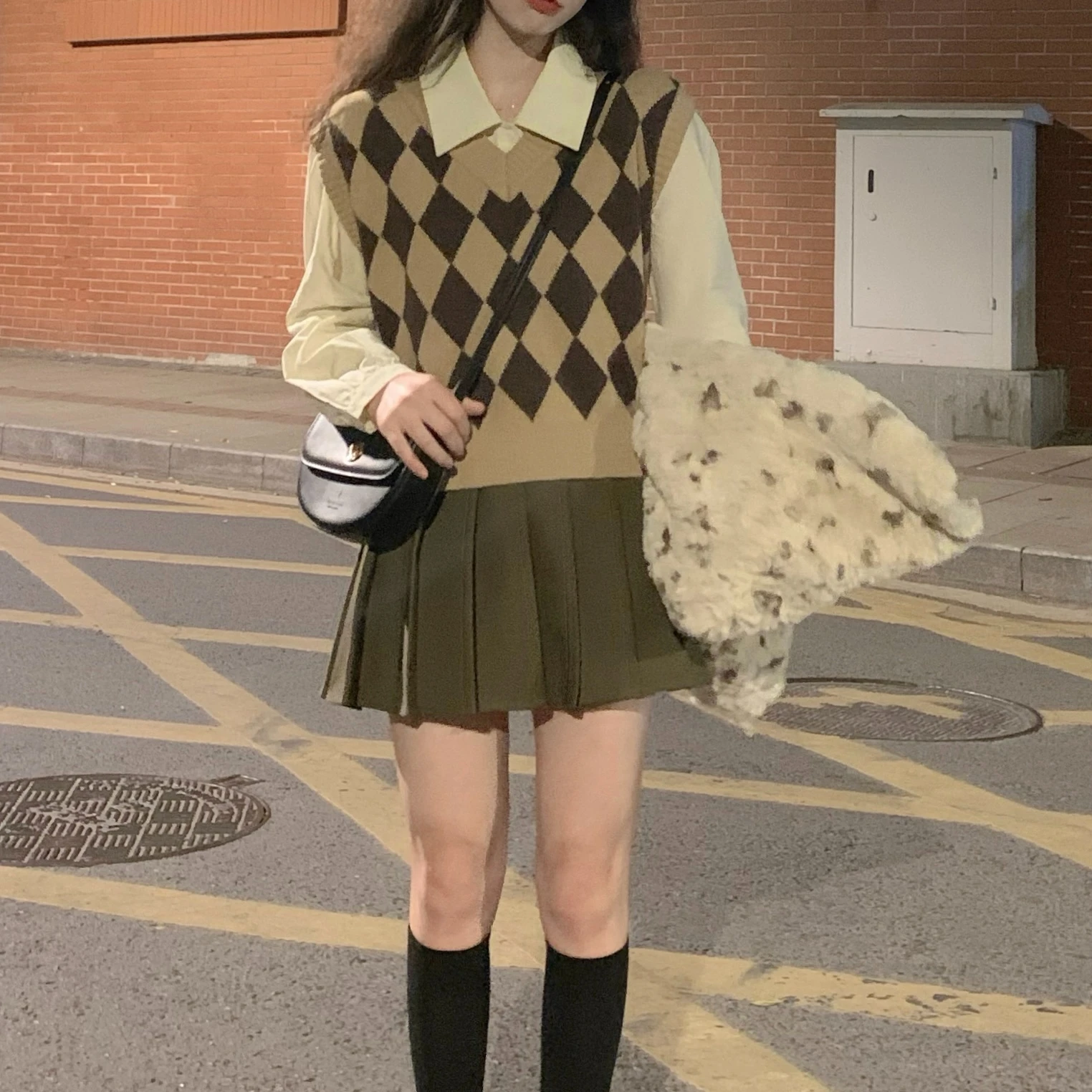 vest-shirt-skirt 3Pc