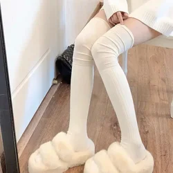 Women's Cozy Knit Thigh - High Boot Socks - 2 Pairs - Free size (White - 1Pair)