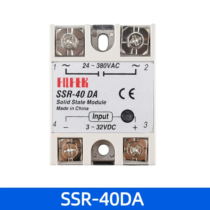 Relay Module SSR-10DA SSR-25DA SSR-40DA 10A 25A 40A Solid State 3-32V Input DC 24-380V AC Output