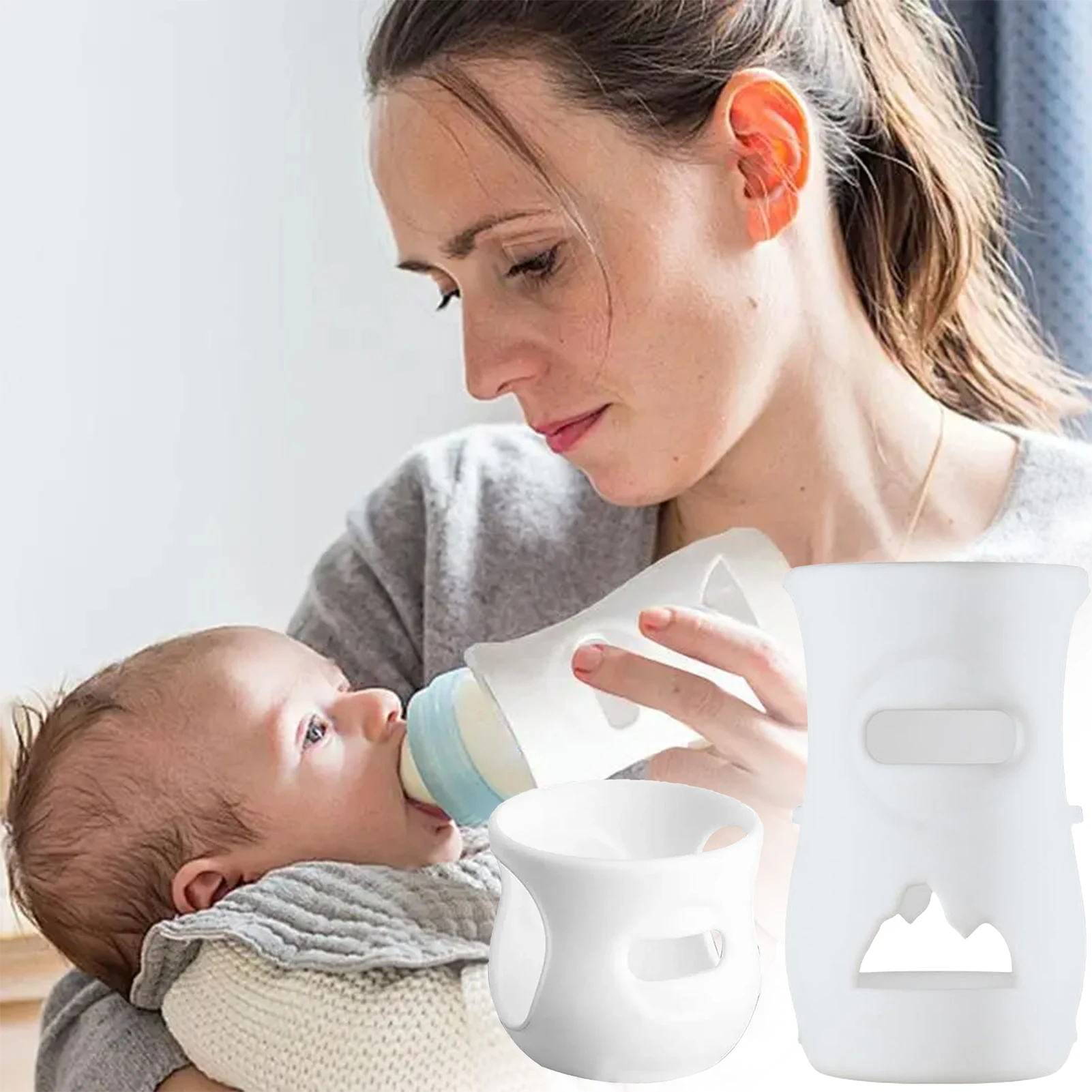 Baby Feeding Bottle Protective Cover Silicone Anti Breakage Baby Bottle Holder Thermal Insulation Safe Milk Bottle Sleeve Covers 6