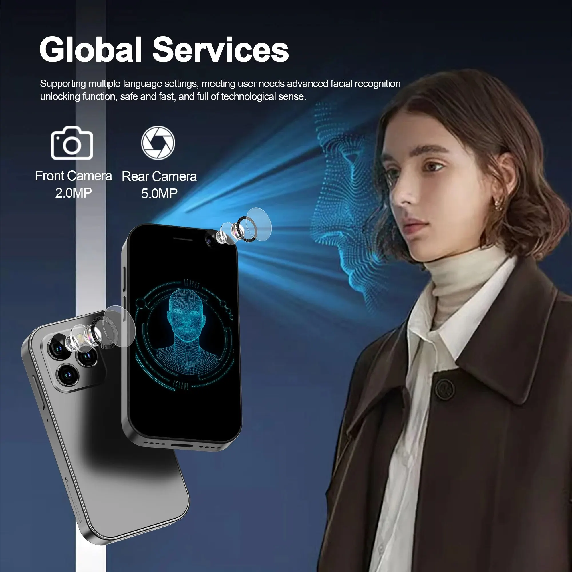 SERVO KING8000 4G Cellular Network Mini Smartphone Android 10.0 2GB+16GB 3" Display 5MP Camera Dual SIM With Play Store WhatsAPP 2