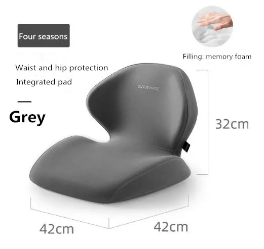 "L" Shape Memory Foam Orthopedic Cushion Comfort Ergonomic Design Back Coccyx Pillow for Car Seat Office Chair Pain Relief 