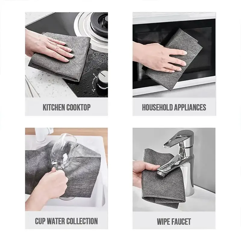 Thickened Magic Cloth Cleaning Cloth Tool No Trace Reusable Microfiber Washing Rag Glass Wipe Window Mirror Car No Watermark