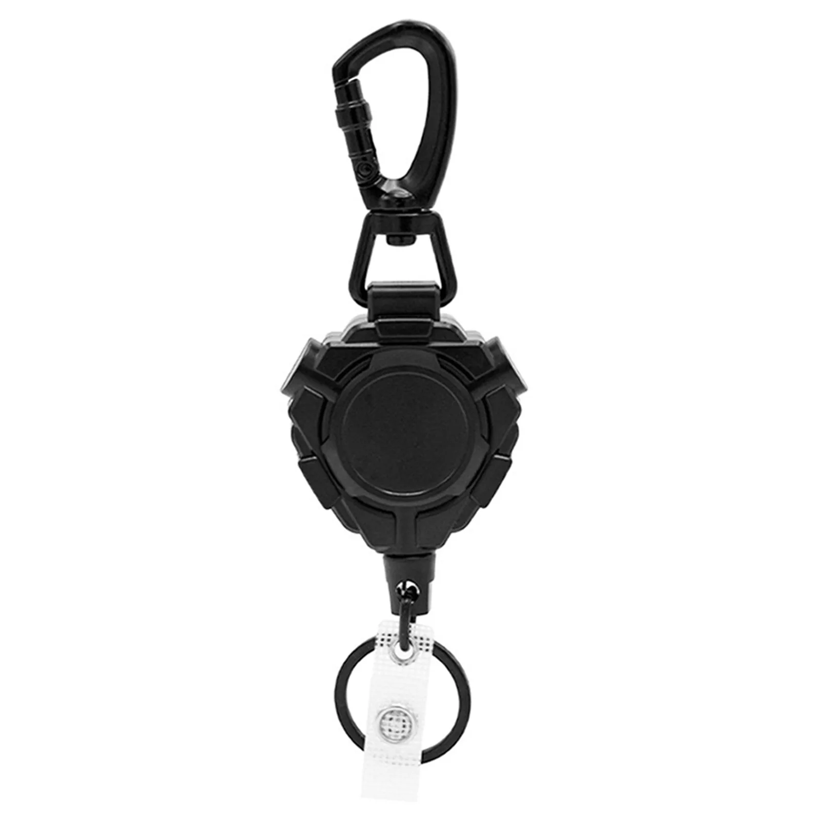 Heavy Duty Stainless Steel Id Badge Holder Keychain With Retractable Reel Vertical Lanyard Durable Anti-lost Tactical Card badge holder retractable badge reel retractable id lanyard retractable id tag badge holder keychain