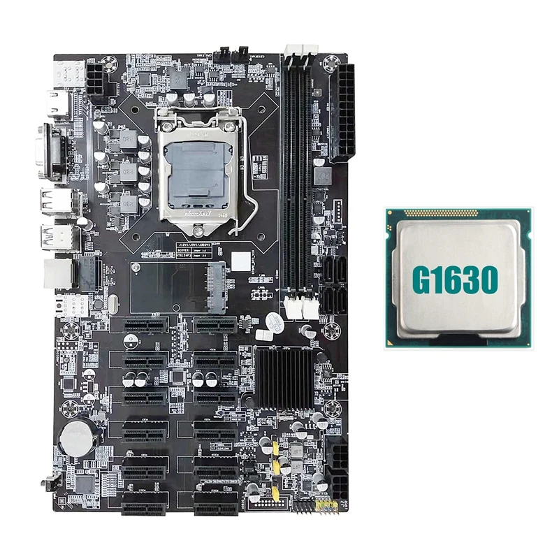 best motherboard for office pc B75 12 PCIE ETH Mining Motherboard+G1630 CPU LGA1155 MSATA USB3.0 SATA3.0 Support DDR3 RAM B75 BTC Miner Motherboard cheap pc motherboard