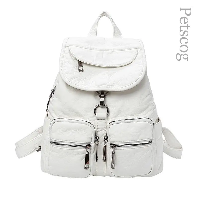 Soft Washing Leather Women's Backpack Travel Large Capacity Backpacks Cute Female Shoulder Bags New Mochilas Para Ninas 2023 4