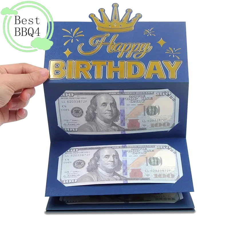 (BBQ4)1Pc 종이 인사말 봉투 어린이를 위한 생일 돈 상자 십대 생일 현금 봉투 돈 생일 카드 접이식 현금 홀더