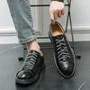 Spring New Men Casual Lace Up Board Shoes Handmade Leather Shoes Men Thick Soled Sneakers Comfort Driving Leather Oxford Shoes 3