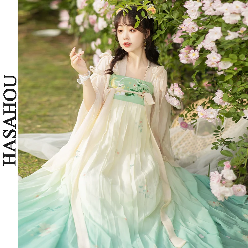 

New Hanfu Woman Traditional Chinese Costume Exquisite Embroidery Hanbok Fairy Princess Clothes Cosplay Elegant Summer Wear