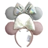 Disney Silver Pink Mickey Mouse Ear Headband For Adults Headband PP Cotton Headband Silver White Bow Ear Accessories Headwear