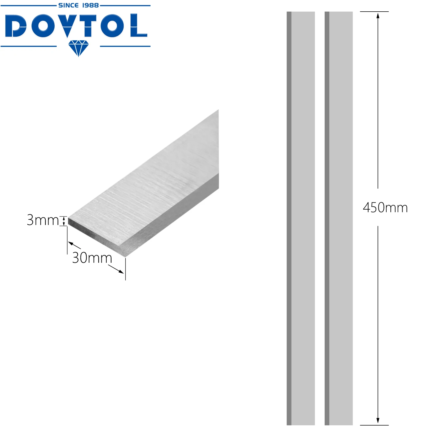 Planer Blades Knives 450x30x3mm HSS Industrial Planer and Jointer Blades Knives Replacement for all 450mm Thickness 2pcs