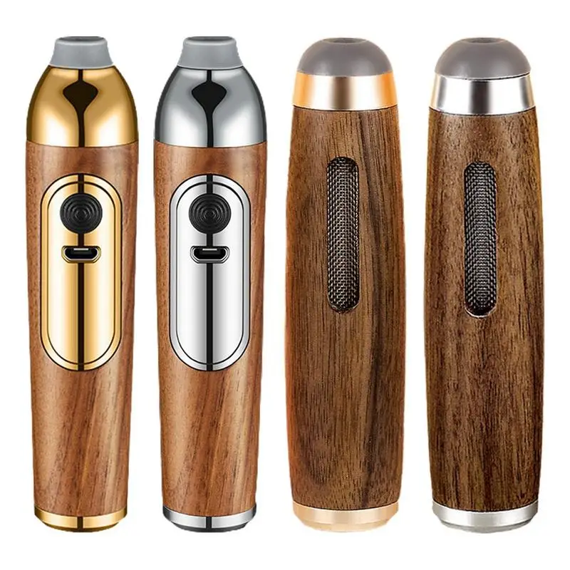 Mini Handheld Ashtrays Anti Sootflying Cigar Cover Walnut Wood Cigar Holder Ash Organizer For