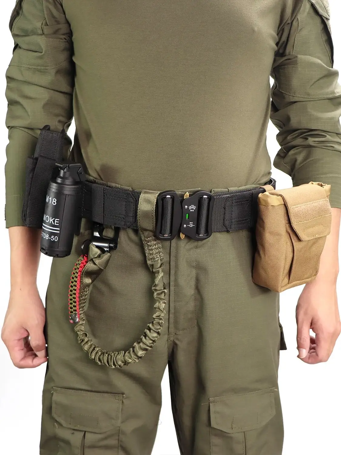 150cm long double layer tactical belt with adjustable length for men's outdoor hunting and combat belt