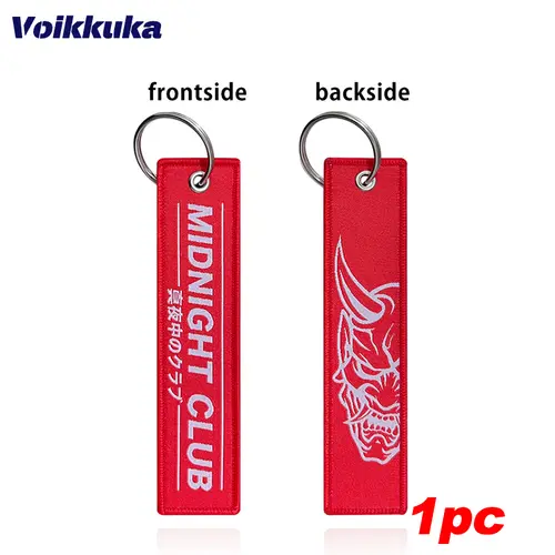 1Pc/2Pcs/3Pcs Set Sale Red Tag Midnight Club Oni Mask Both Sides Embroidery Patterns Funny Keychain Motorcycle Wholesale - Image 10