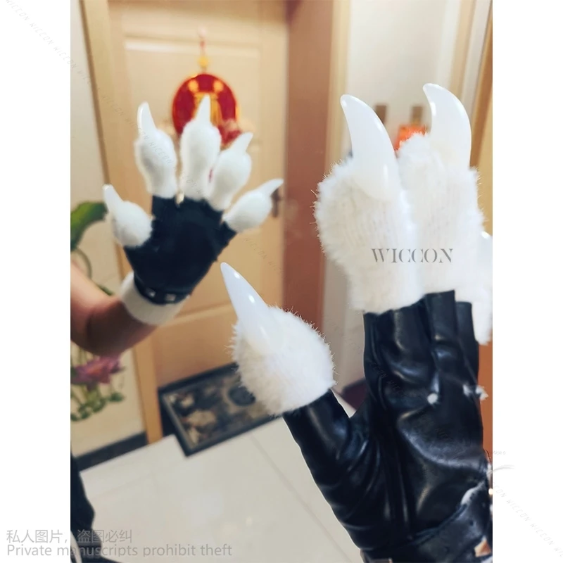 Cosplay Gloves Anime A Pair Wolf Dog Foxs Kigurumi Paw Claw Costume Accessories Animal Furry Full Finger Halloween Fursuit Adult
