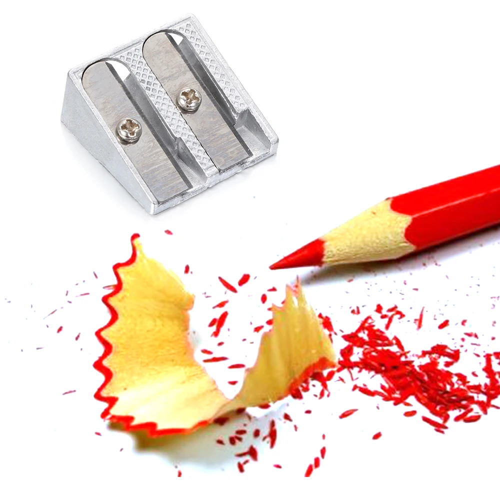 Metal Bevelled Double Hole Pencil Sharpener Stainless Steel Blade Efficient Labour-saving Sharpeners School Office Stationery pencil sharpener
