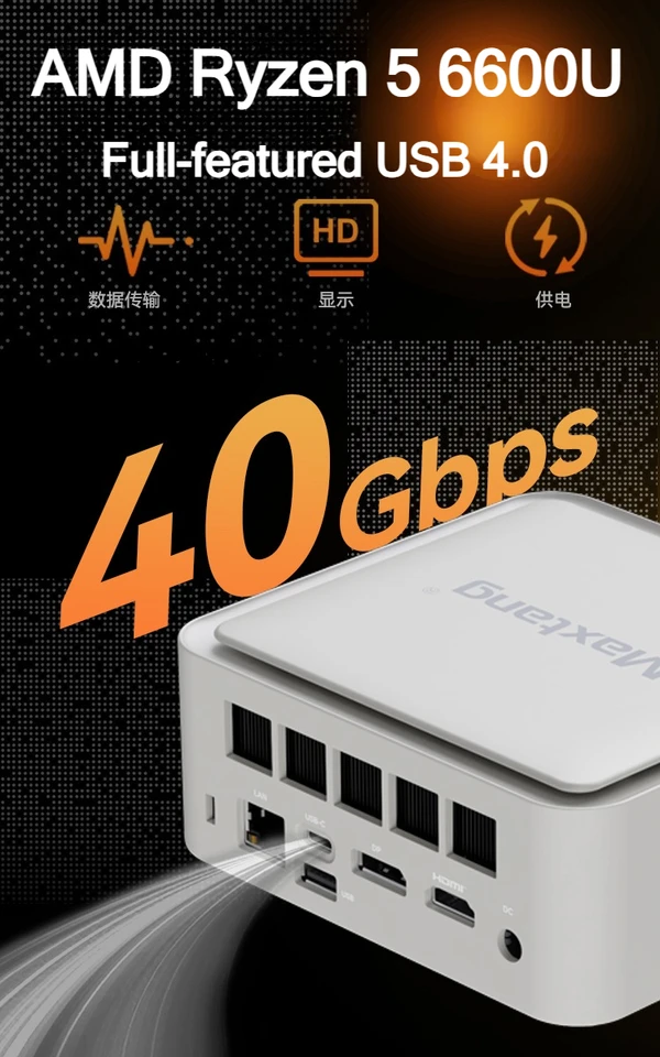 SZBOX Z66 Ryzen 5 6600U Mini PC 24GB LPDDR5 6400MT/s M.2 2280 NVME