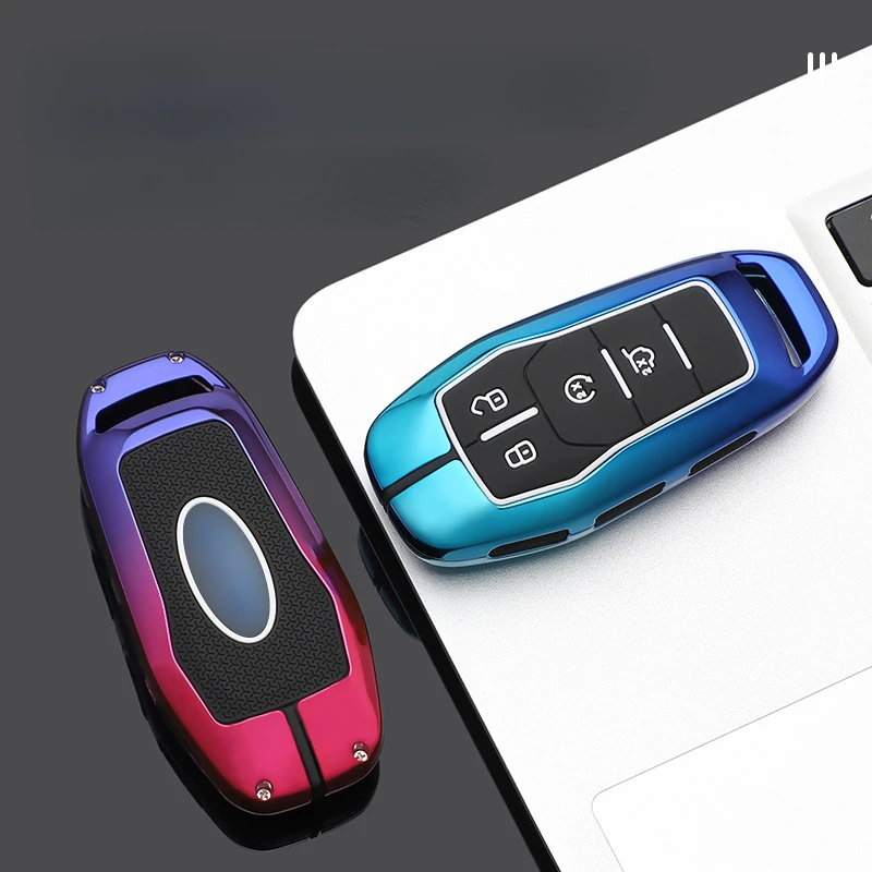 Custodia portachiavi per auto in lega colorata per Ford Fusion Mondeo Mustang F-150 Explorer Edge 2015 2016 2017 2018 accessori per auto - S95109078c9674e4b8b217527d78e03e57