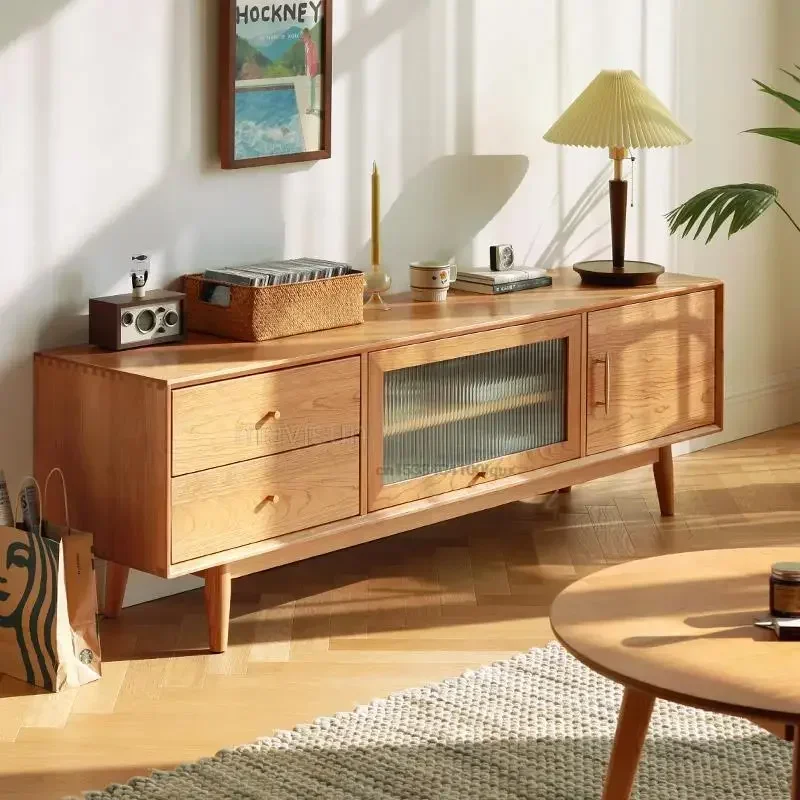 

Modern Tv Cabinet Coffee Table Combination Japanese-style center Color Simple White Oak Wood Style Simple Living Room Furniture