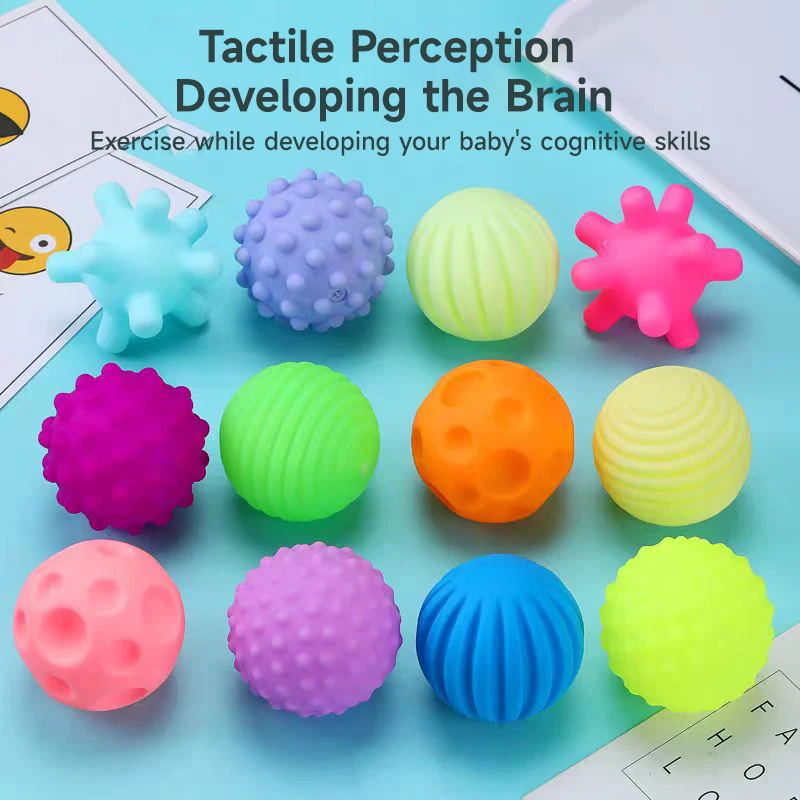 Baby Toys 6 PCS Sensory Balls Textured Hand Touch Ball Massage Rattles