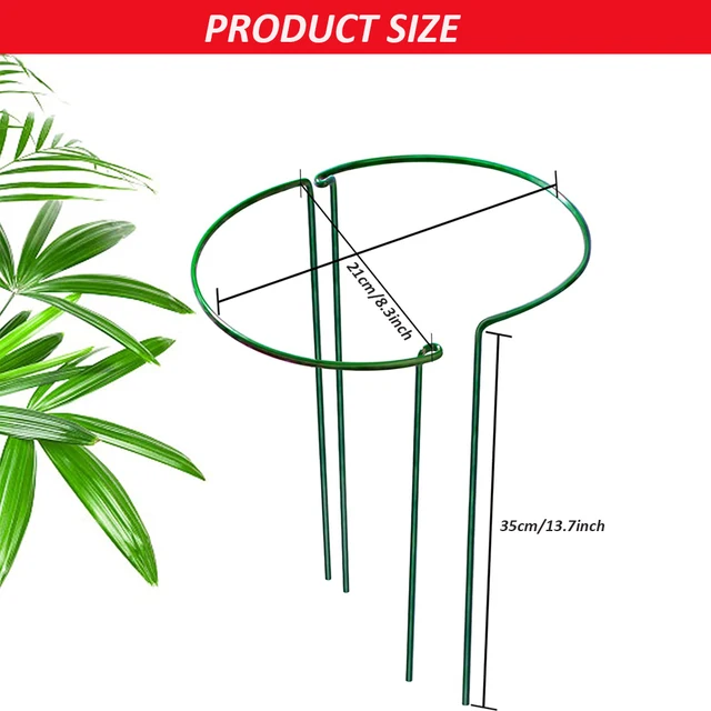 10 Pack Plant Stakes Fémkert Peona Támogató Növényi Tartó Gyűrű Paradicsom Rózsavirágok Szőlő Beltéri Növények - Image 2