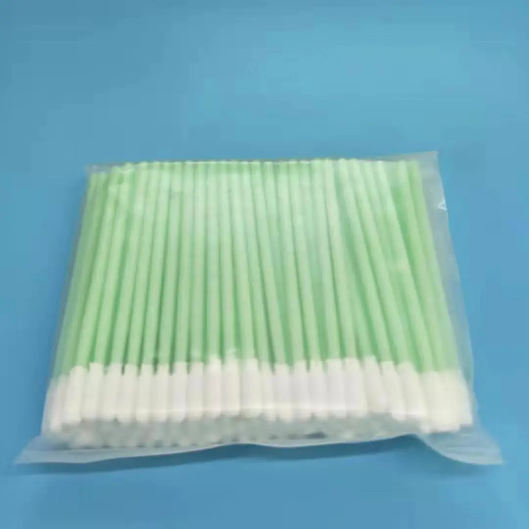 100pcs 클린룸 폴리에스테르 청소 면봉 ESD 이중층 천 스틱 니트 폴리에스테르 팁 면봉 PCB 프린터 헤드 광학 렌즈용