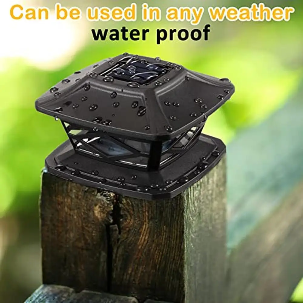 16 Packs Solar LED Fence Post Cap Lights Waterproof Solar Powered Deck Cap Lights 4x4 5x5 6x6 Posts Mailbox Dock Yard Garden