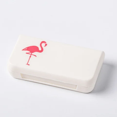 Grids Portable Mini Pill Case Medicine Dispenser Box Organizer Storage Bag Simple Flamingo Cactus Medical First Aid Supplies