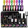 13PCS Reflective Glitter Magnetic Gel Set Fluorescent Green Semi Permanent Neon Glitter Gel Kit Nail Art  Varnsh Kit Supplies 1