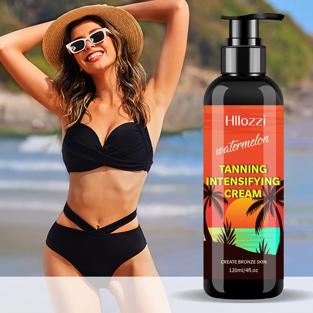 Watermelon Tanning Cream Pressed Bottle Self-tanning Waterproof Long-lasting Beach Sunbathing Create Bronze Skin 4fl.oz