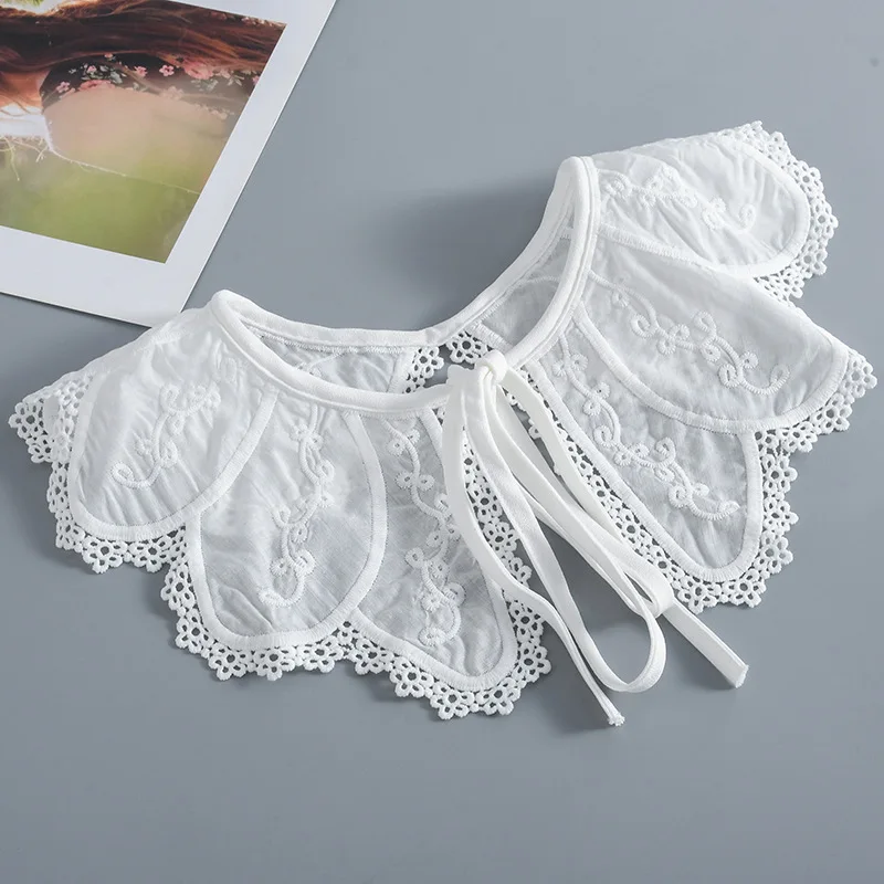 

Women Fake Collars Shawl Vintage Solid Color Ladies Shirt Blouse False Collar Female Neck Ties Detachable Collar Dress Fuax Cols