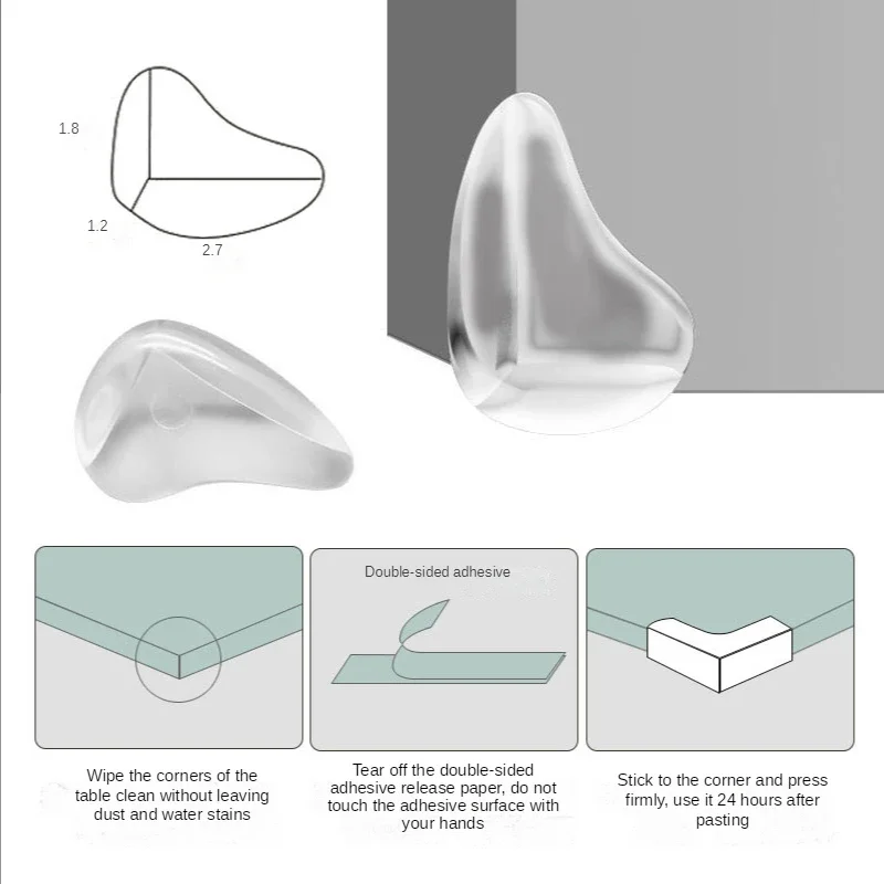 Baby Safety Silicone Protector 4/12pcs for Table Furnitur Kids Desk Corner Edge Protection