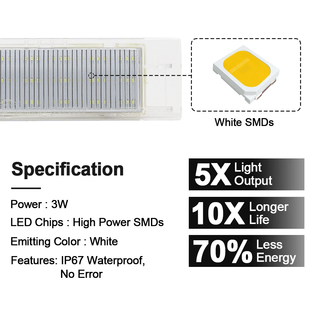 2x LED Kennzeichenbeleuchtung Für Opel Astra H Corsa C D Insignia Adam Meriva B