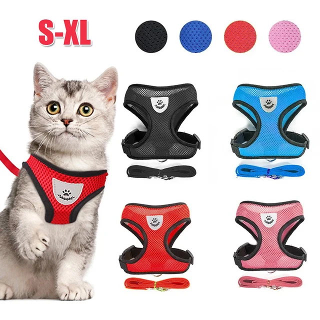 Cat Dog Harness with Lead Leash Adjustable Vest Polyester Mesh Breathable Harnesses Reflective sti for Small Dog Cat accessories Cat Dog Harness with Lead Leash Adjustable Vest Polyester Mesh Breathable Harnesses Reflective sti for Small Dog Cat accessories