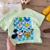 Disney T-shirt For Girl Clothes Summer New Style Children's Wear Tops Short-sleeved Cartoon Cotton Kids Toddler Minnie T Shirts 5
