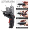 2PC 47PC Cordless Electric Screwdriver Rechargeable Lithium Battery Mini Drill 3.6V Power Tools Set Household Maintenance Repair 4