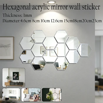 Hexagon Mirror Wall Tiles 1
