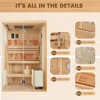 Steam Sauna,with 2300W Stove Heater,with 2 Himalayan Salt Bricks,7-Color Dynamic Abysm Sky Lights 2-4 Person Luxurious Sauna 6