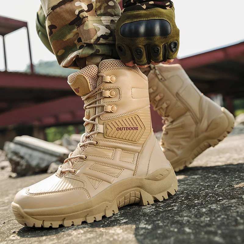 Sada invoegen Milieuactivist Militaire Tactische Heren Laarzen Waterdichte Lederen Desert Boot Combat  Enkellaars Leger Werk Herenschoenen Paar Motorlaarzen _ - AliExpress Mobile