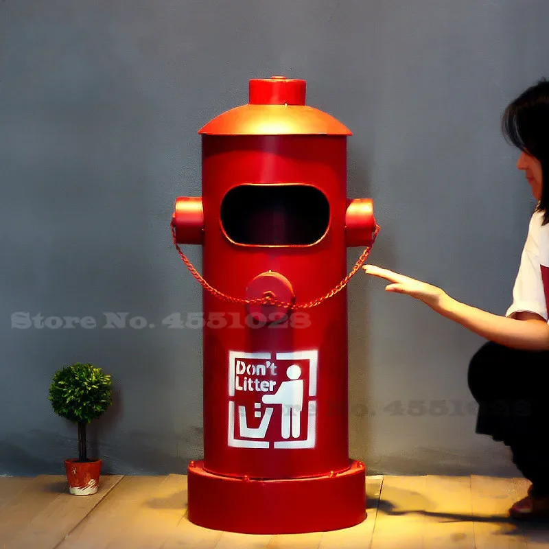 industry-wind-fire-hydrant-trash-pedal-iron-art-decorate-american-style-ornament-bar-internet-cafe-restaurant-waste-bins