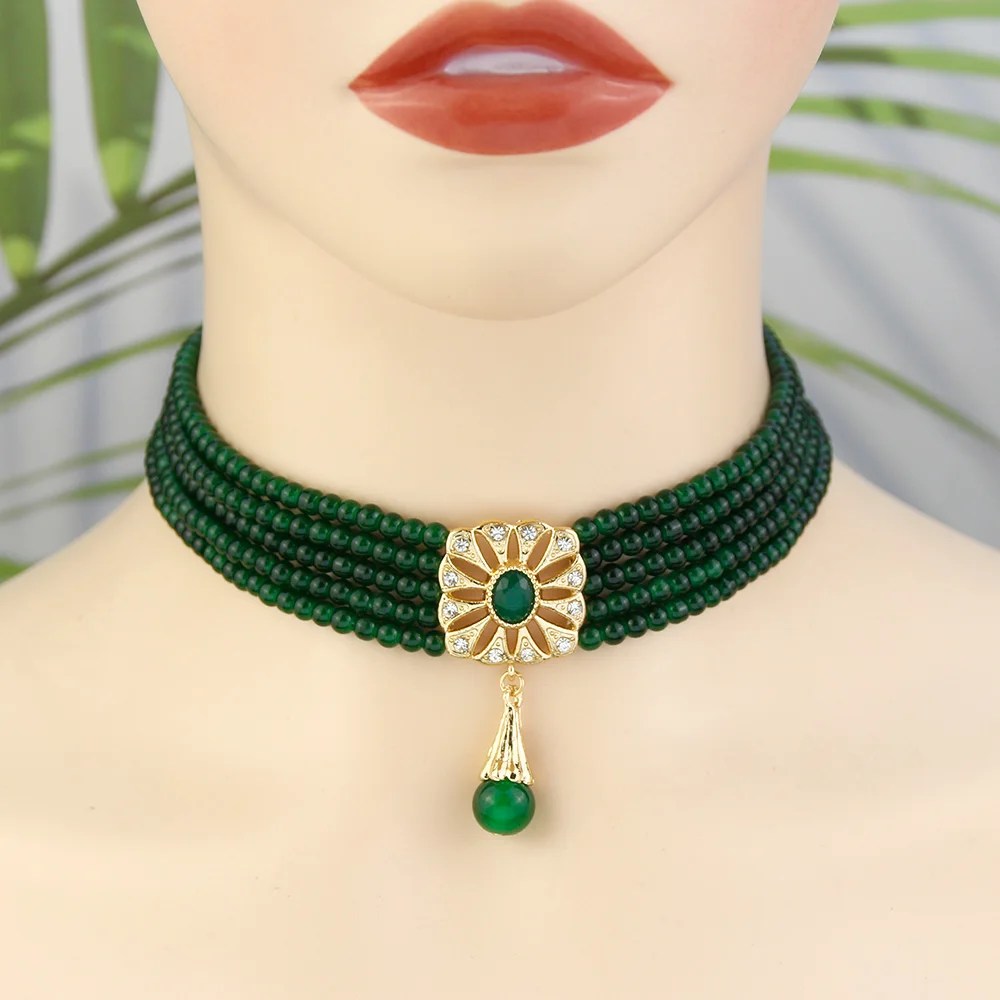 Collier Ras Du Cou Femme Zymoplas - Bijou Strass Et Alliage, Style Indien, Pièce De Déclaration Pour Soirée, Mariage