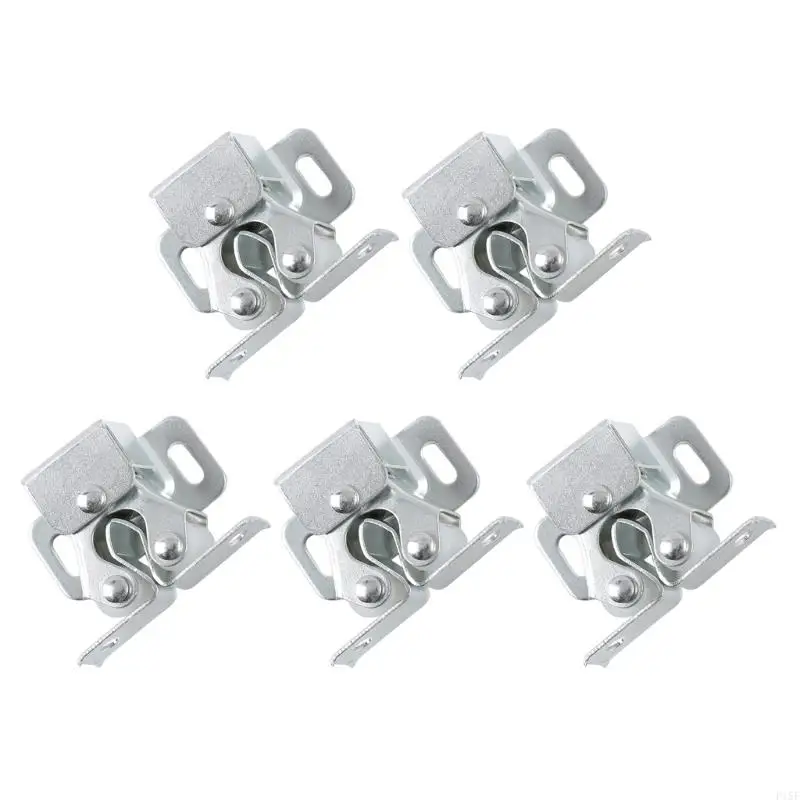 P15F Set of 5 Cupboard Cabinet Door Catches Twin Roller Closet Catch Double Roller