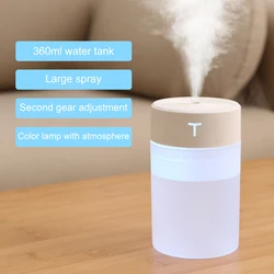 Veilleuse et humidificateur d'air LED USB 360ml, diffuseur d'air Portable de grande capacité, purificateur d'air, atomiseur pour l'arôme, pour la maison, le bureau et la voiture 