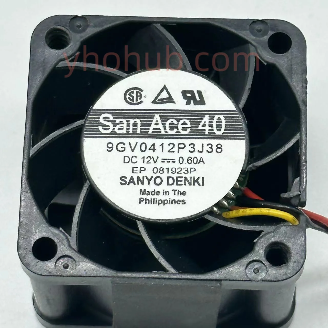 fios de sanyo denki 9gv0412p3j38 dc 12v 0.60a 40x40x28mm
