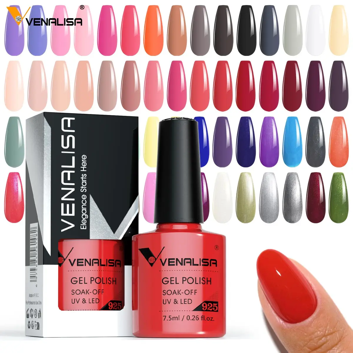 Venalisa Nail Gel Polish TPO FREE HEMA FREE Soak Off UVLED Gel Varnish Full Coverage Super Texture Gorgeous Nail Manicure 7.5ml