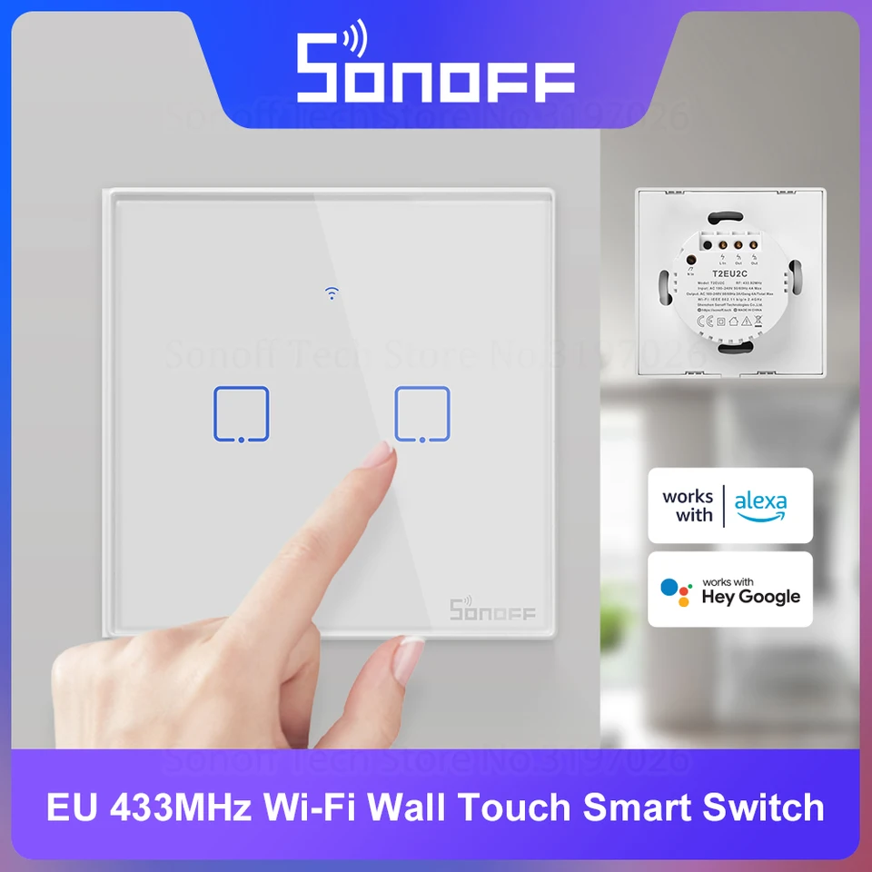 Sonoff T1 Interruttore Touch Parete 2 CH WiFi Radiocomando - Foto 7