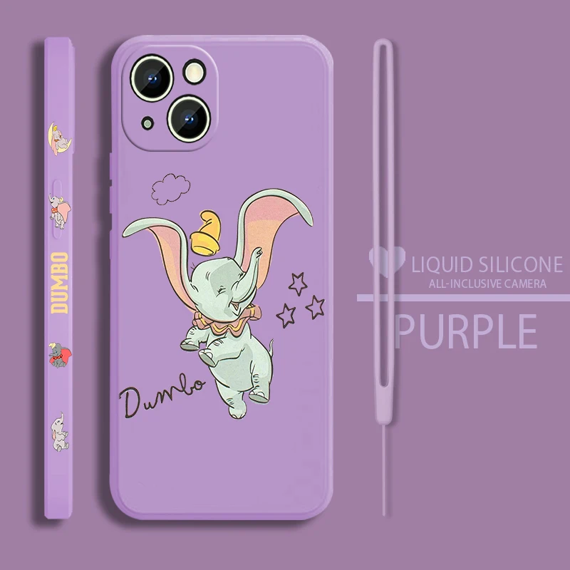 thumbnail image 1 of Funda de teléfono Dumbo Anime para Apple iPhone 15 14 13 12 Mini 11 Pro XS MAX XR X 8 7 Plus funda de cuerda líquida izquierda, 1 of 5