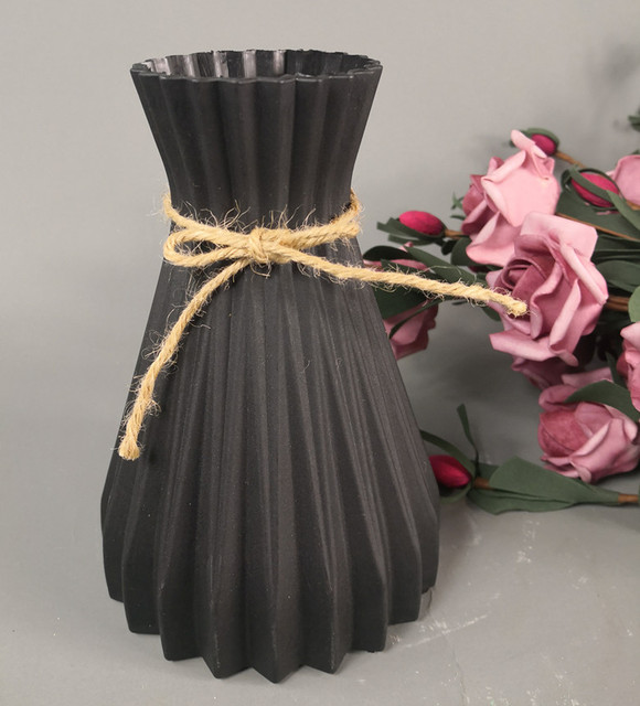 Flower Vase Imitation Ceramic Flower Pot Decoration Desktop Plastic Vase Flower Arrangement Nordic Style Home Decoration