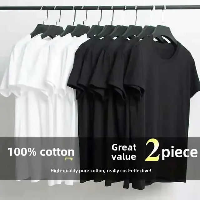 Men's Round Neck Cotton T-shirt Short Sleeves Summer Wear Base Layer Work Uniform Solid Color Printed Logo Culture Shirt