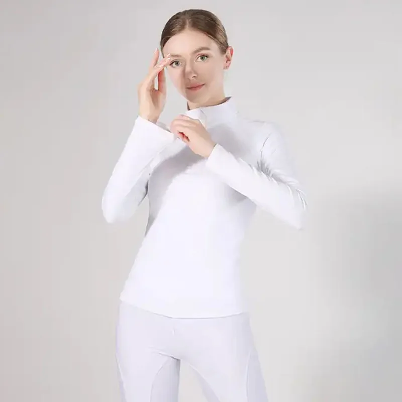 MXLLINA Women Equestrian Clothes Horse Riding Sports Set Full Seat Silicone Breeches Woman Riding Leggings Tops Training Suit 5
